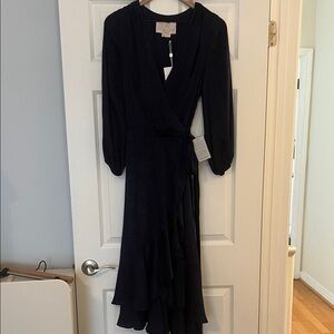 NWT Gal Meets Glam Navy Wrap Dress